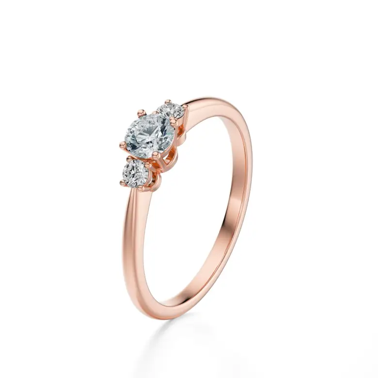 Pierścionek z różowego złota z diamentami AJPZ_099